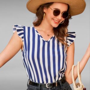 Blusa de rayas verticales de manga
