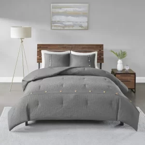 Madison Park | edredón Neutral Queen 3 piezas